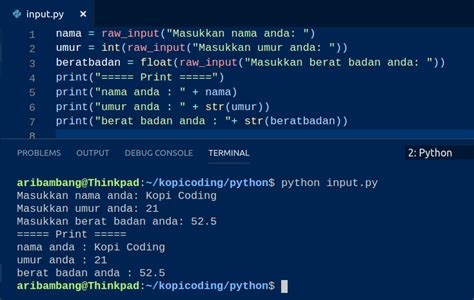 Membuat Tabel Array Python