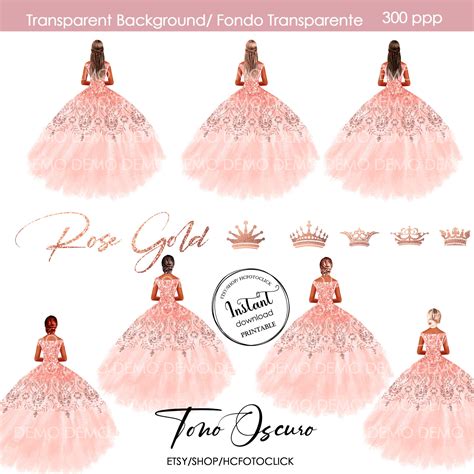 Blush Pink Princess Clipart Blush Pink Quinceañera 60 OFF