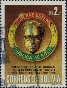 Stamp Portrait Of President Victor Paz Estenssoro Bolivia President