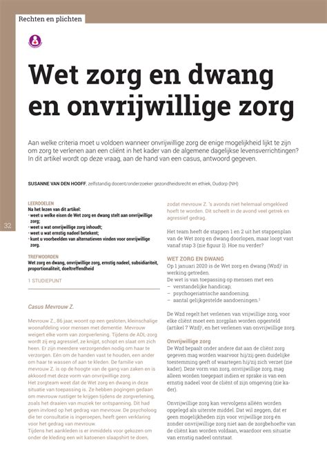 PDF Wet Zorg En Dwang En Onvrijwillige Zorg Nurse Academy O T