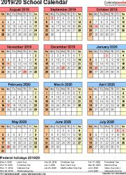 School Calendars Free Printable Word Templates