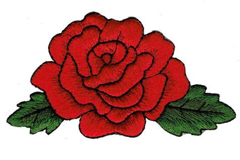 Rose Cartoon 8 Beautiful Embroidery Red Rose Flower Iron On Clipartix