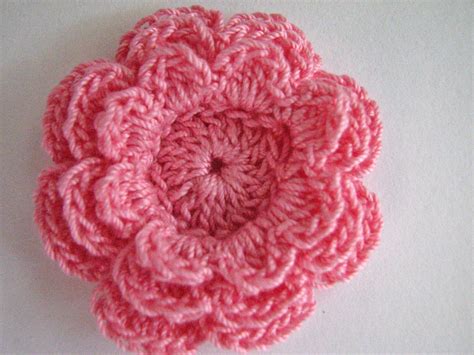 Crochet Flower Pattern Three Layer Flower With 8 Petals Etsy