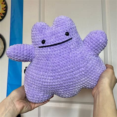 Ditto Crochet Plushie Pokémon Amigurumi Ditto Stuffed Etsy