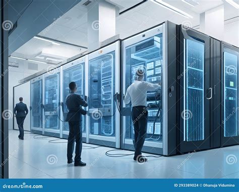 Data Center Security State Of The Art Data Center Stock Illustration