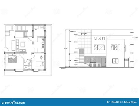 Apartment Plan Blueprint - Isolated Stock Illustration - Illustration of industry, lens: 118469275