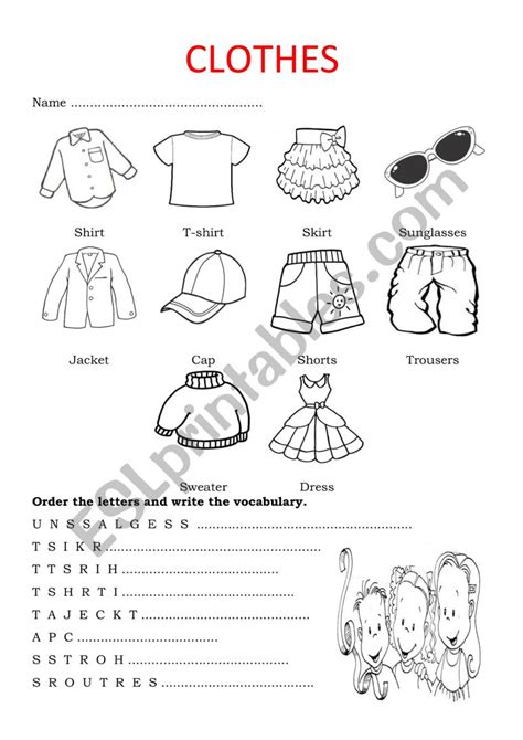 Clothes Esl Worksheet By Pyr79