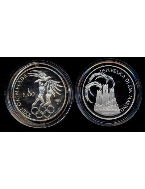 San Marino Lire Ag Proof Xxiii Olimpiade