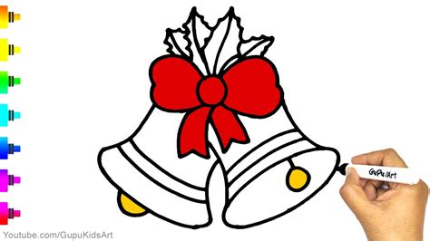 Christmas Bell Drawing And Colouring How To Draw Christmas Bells