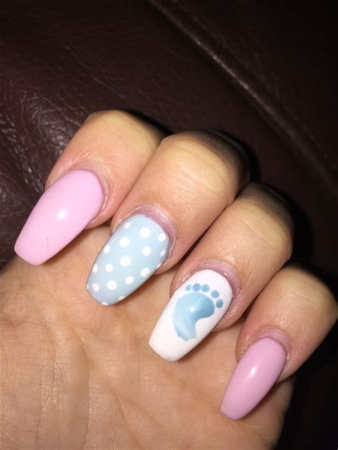 Gender Reveal Nails Gender Reveal Nails Gender Reveal Party Minnie