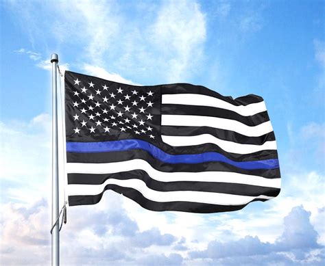 Homissor Thin Blue Line Flags X Outdoor Made In Usa Embroidered