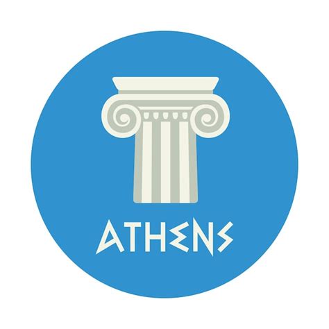 Premium Vector Athens Emblem Ancient Greek Column Vector Illustration