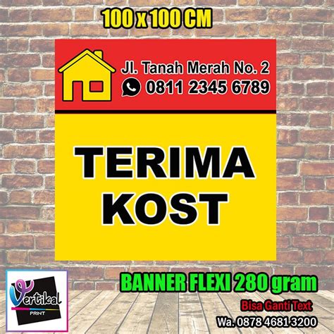 Jual Cetak Banner Spanduk Terima Kost Pria Wanita X Cm Highrest