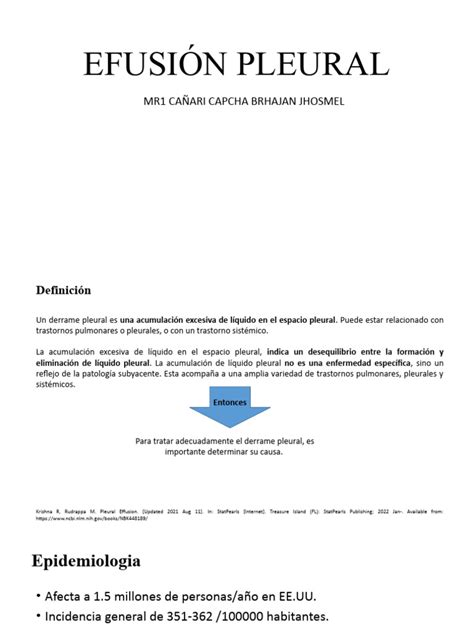 Efusión Pleural Pdf Ciencias De La Salud Especialidades Medicas