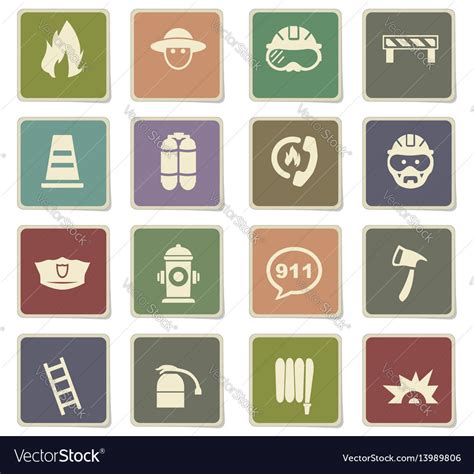 Fire Brigade Icon Set Royalty Free Vector Image