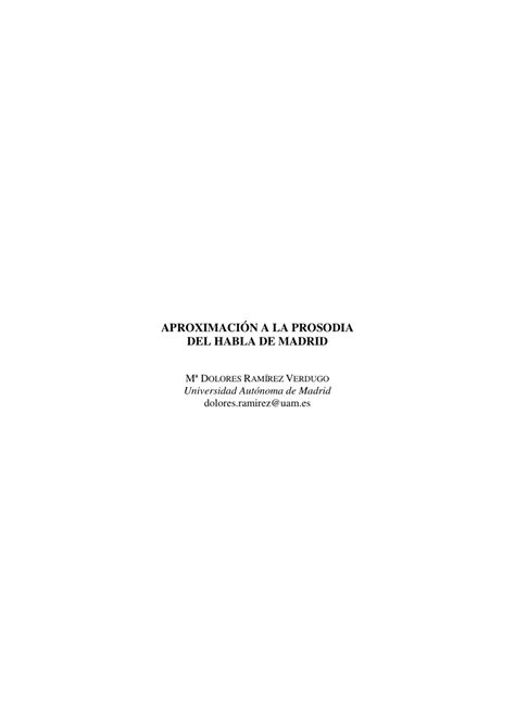 (PDF) Aproximación a la prosodia del habla de Madrid