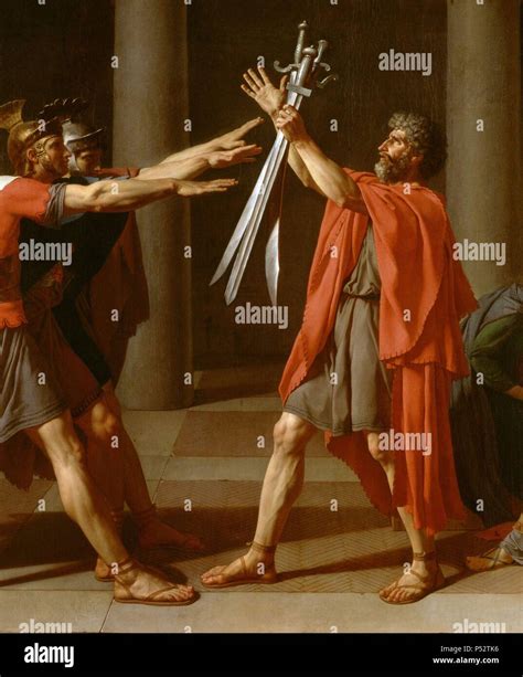 'Oath of the Horatii' (detail), 1784, Oil on canvas. Author: Jacques ...