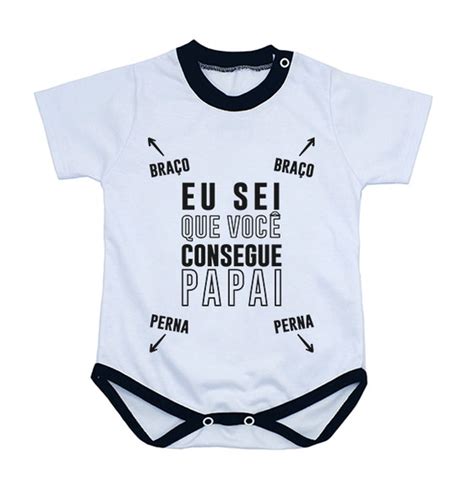 Body Bebê Guia Para o Papai Manga Curta Branco Elo7