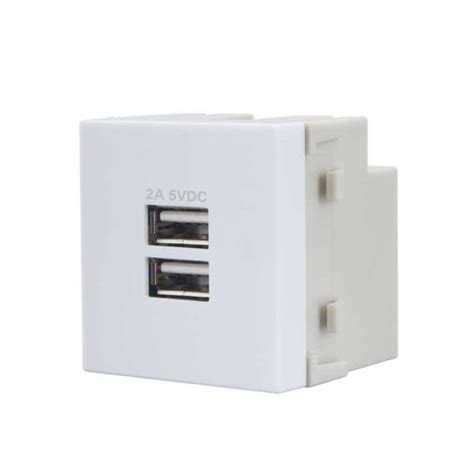 Linha Infiniti Tomada Carregador USB Dupla 2A Bivolt Branco MarGirius