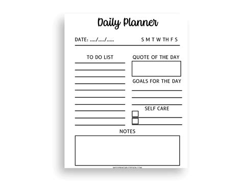 Printable Daily Planners For Mental Health Missyprintabledesign