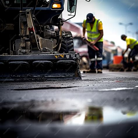Premium Photo | Asphalt Paving with Heat Application
