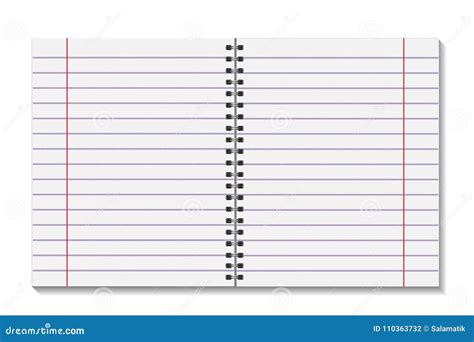 Blank Open Pages Book With Binder Metal Spiral Template A Sheet Of