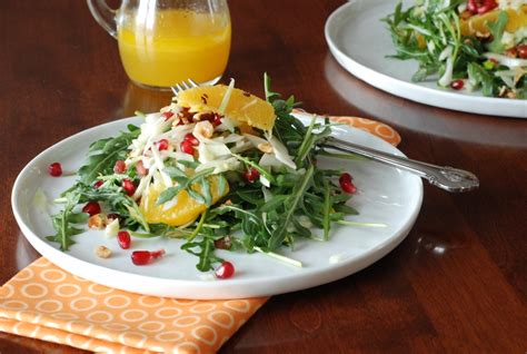 Orange Fennel Arugula Salad With Pomegranates And Candied Hazelnuts Simply So Good