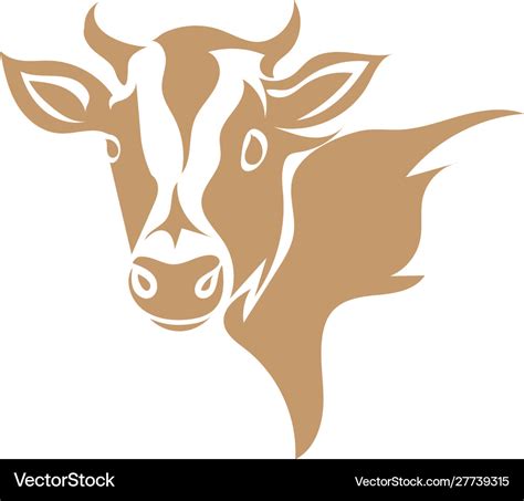 Cow Head Animal Icons Logo Designs Royalty Free Vector Image