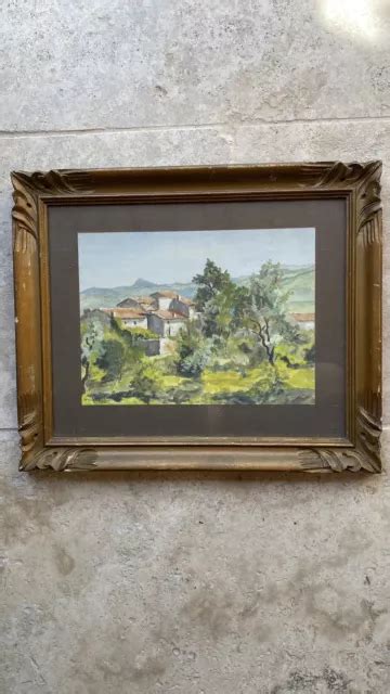 TABLEAU ANCIEN PEINTURE Aquarelle Paysage signé Georges LATTES 1907