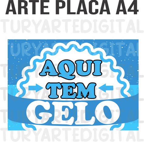 Arte Digital Placa Aqui Tem Gelo Vende Se Gelo Elo7