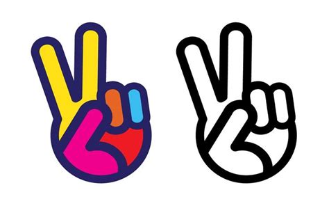 Peace Sign Hand Gesture Vector Illustration