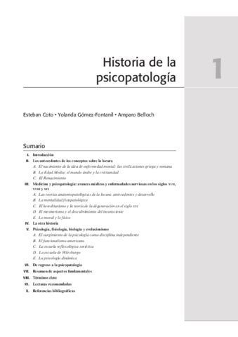 Tema Historia De La Psicopatolog A Pdf