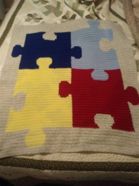 Crochet Autism Blanket Autism Awareness Blanket Handmade Etsy