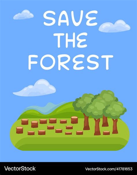 Save The Forest Ecological Vertical Poster Vector Image