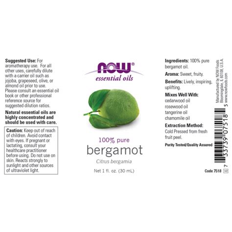 Bergamot Oil 100 Pure 30ml Citrus Bergamia