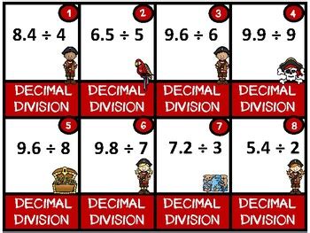 Decimal Division Game Cards with bonus War Game by 3M Class | TpT