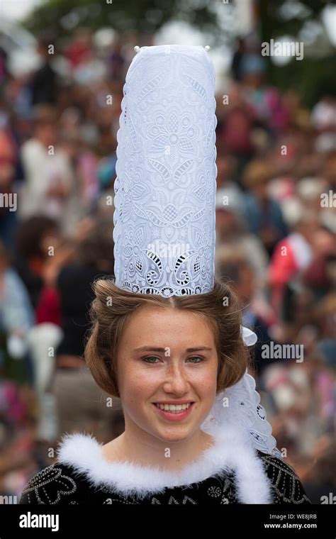 France Finistere Pont L Abbe Embroidery Festival Headdress And