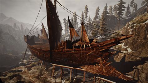 Online Crop Brown Ship On Land Digital Wallpaper The Witcher Wild