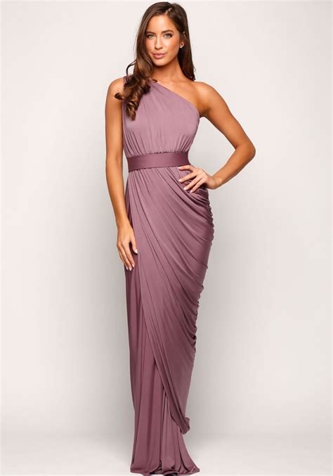 Bridesmaids One Shoulder Purple Bridesmaid Dress Hk Dbr Weddings