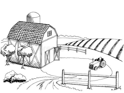 Farm Field Clip Art Black And White