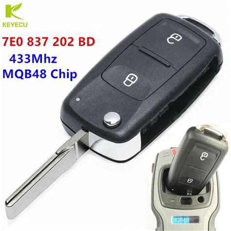 Keyecu Replacement Flip Remote Control Key Fob Button Mhz Mqb