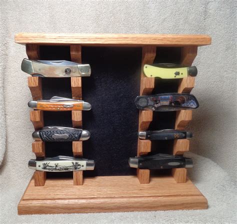 Custom Knife Display Stand Case Made From Solid Oak Wood Etsy