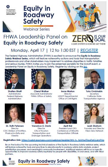 Fhwa Leadership Panel On Equity In Roadway Safety Local Assistance Blog