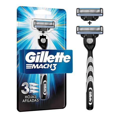 Rastrillo Para Afeitar Recargable Respuestos Gillette Mach3 Con Hojas