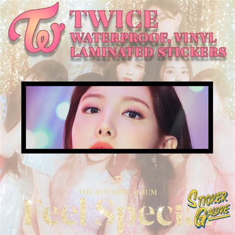 Twice Eye Slap Stickers Waterproof Scratch Proof Vinyl Laminated