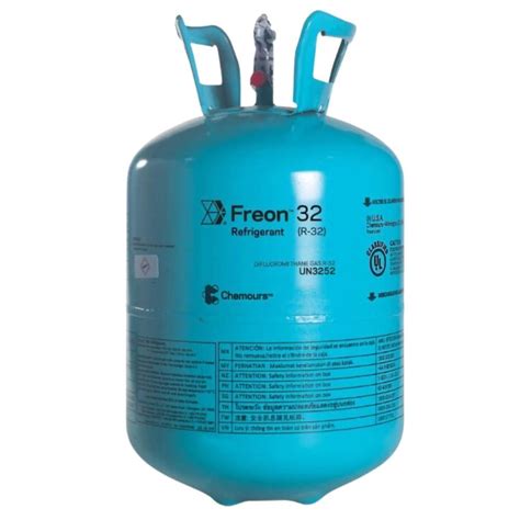 Gás Botija Fluido Refrigerante R32 3kg Freon Chemours Refrigeração