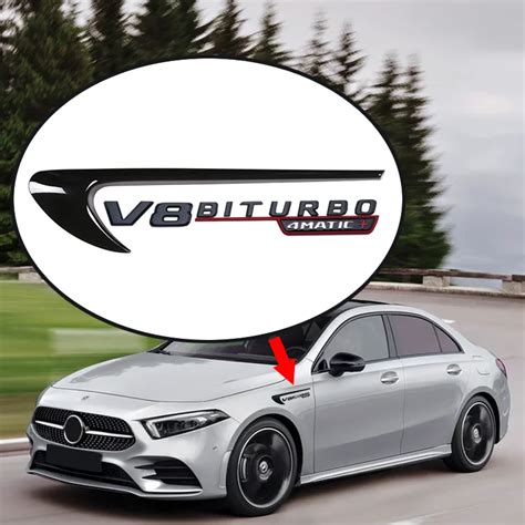 Carro Fender Emblema Emblema V8 Biturbo 4matic Para Mercedes Benz Amg