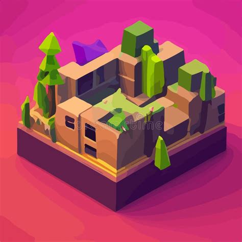 Vector Isometric Low Poly City Stock Vector Illustration Of Tower