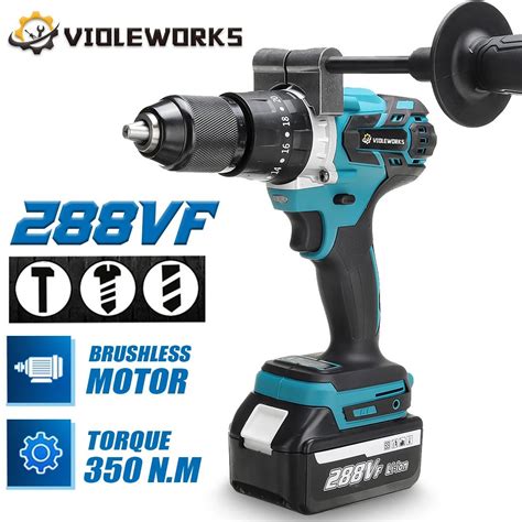 3 In 1 Cordless Brushless Electric Drill Screwdriver 288vf Li Ion Battery 20 3 Torque Impact