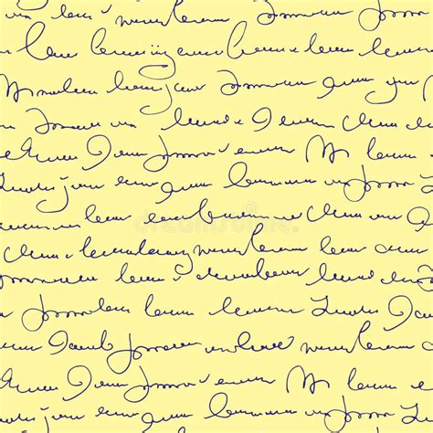 Handwritten Abstract Text Seamless Pattern Vector Monochrome Script